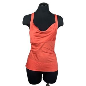 Diane Von Furstenberg Silk Knit Cotton Orange Cowl Neck Cami - Women’s S